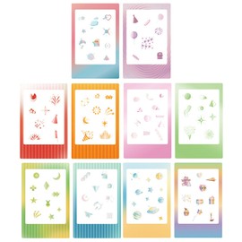 Xolixorium 10PCS Colorful Photo Instant Film Stickers for Instax Mini - DIY Scrapbook Frame Stickers for Photos, Notebook, Diary
