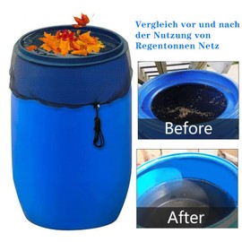 Pack of 2 Rain Butt Net Cover with Drawstring Adjustable Rain Butt Net Protective Net Weatherproof Protection Against Leaves, Mosquitoes and Mosquito Larvae (Diameter 83 cm)