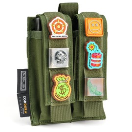 TACTICAL GEEK EXT9 EDC Belt Organizer, Molle Multitool Sheath, EDC Pocket Organizer for, Small Tool Organizer Pouch Accessories for Daily Carry (Pair Green)