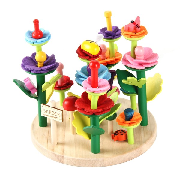 Wooden Flower Garden Building Toys for Girls, STEM Educational Activity