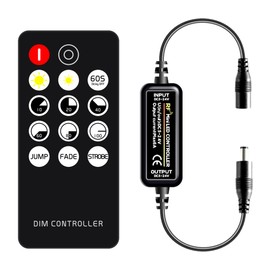 TTWAY Mini RF Remote Control 14 Buttons for Monochrome 5050 5630 5730 3528 COB LED Strip DC5V/DC12V/DC24V Dimmer Controller, Wireless Remote Control for Indoor COB LED Strips.