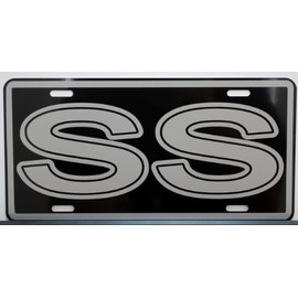 SS Super Sport Metal License Plate 6x12 Tag Fits Chevy Camaro Nova Chevelle El Camino Impala Hot Rod American Muscle Car Classic Custom Garage Bar Man Cave Novelty Wall Art Sign Gift