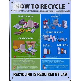 BUILDINGSIGNS.COM NYC Recycle Sign (White, Rust Free, Aluminum 8.5X11)-REF24-