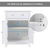 GLACER Bathroom Floor Storage Cabinet, Double Doors Wooden Bathroom Cabinet