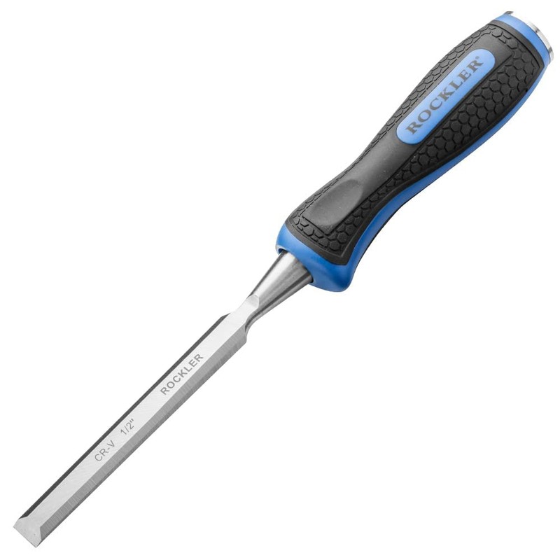 5-Piece Tang Chisel Set Woodworking w/Honing Guide & 2-Sided Sharpening