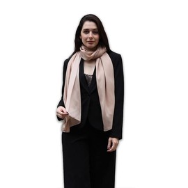 Trillion London® Spring Collection | Pure Beige Plain Silk Scarves | Neck Scarf For Women's | Ladies Lightweight Scarves | Suitable for Daily Life & Gifting | Shawl Wraps |Size - 185 cm * 85 cm