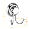 MaxHold No-Drilling/Suction Cup Double Robe Hook - Vaccum System -