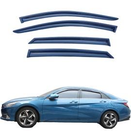 LIKDIKDIK Tape On Window Visors Rain Guards for 2021-2024 Hyundai Elantra,Window Wind Deflectors Vent Shades for 21-24 Elantra SE SEL Sport N Line Limited,Weatherproof & Easy Installation,4-Piece Set