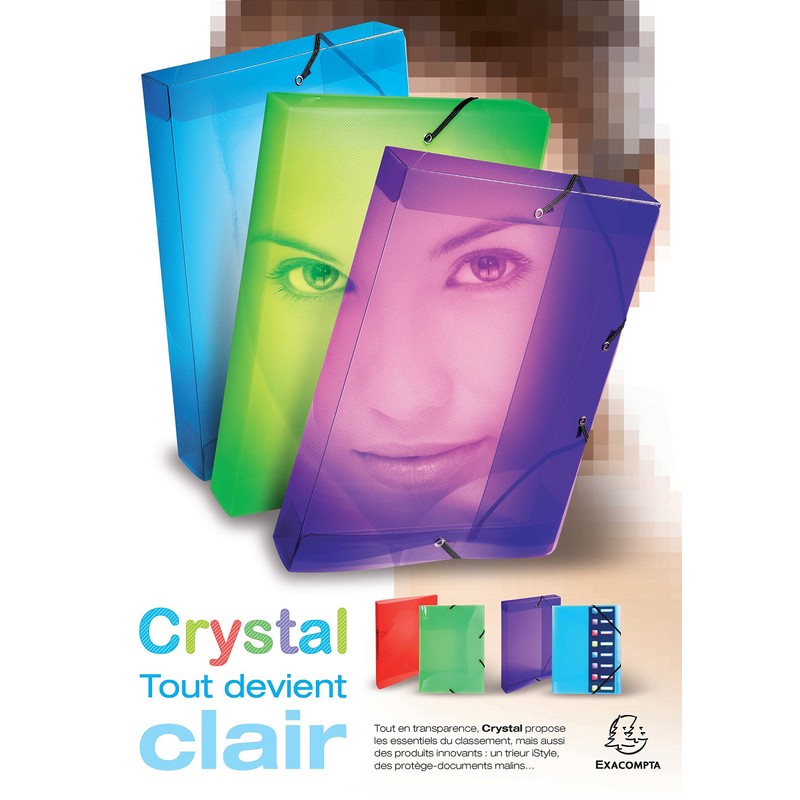 Exacompta 54342E Crystal ring binder made of PP (with 2