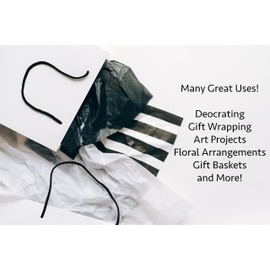 Iconikal Gift Wrapping Tissue Paper, Black, 20 x 20-Inches, 60-Sheets