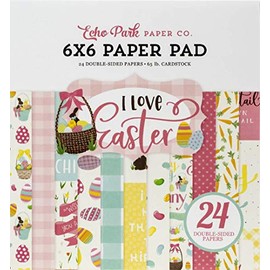 Echo Park Paper Company LEA205023 I Love Easter 6x6 Pad paper, pink, teal, yellow, green