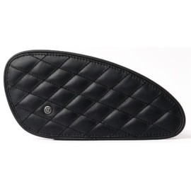 Trip Machine Company Handcrafted Genuine Leather Motorcycle Fuel Tank Pads Protective Sticker Scratch Resistant Premium Protector Guard Leather Diamond Black