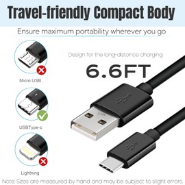 Charger Cable Compatible with Kyocera DuraForce Pro 2 E6910 E6920,Duraxv Extreme E4810, USB Wall Charger AC to DC Power Adapter with USB C Fast Charging Cord Power Cords-6.6FT