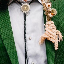 Joxevyia Men's Bolo Tie with Leather Rope Stempunk Solar Sun Western Cowboy Tie Native American Necktie Costume Accessories Gift for Him or Her