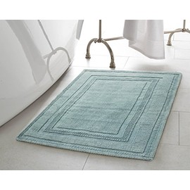 Jean Pierre New York Cotton StoneWash Racetrack 17x24 in. Bath Rug, Marine Blue
