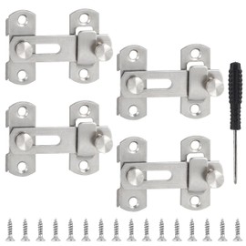 YSDMY Latch Stainless Steel Pack of 4 Door Lock Black Door Latch 3 Inch Door Bolt Stainless Steel for Doors, Windows, Gardens, Bathroom, Cupboard, Gate Latch, Cabinet Latch, Mini Door Bolt