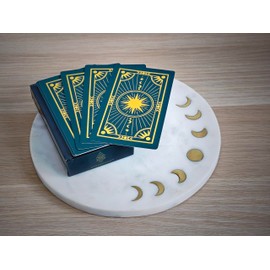 Metaphoracle Create Your Own Oracle Cards - DIY Blank Tarot Cards - Deck of 80 Blank Oracle Cards with Celestial Gold Foil Design - Standard Tarot Card Size 4.75 inches x 2.75 inches (Green)