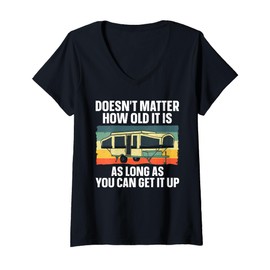Womens Best Pop Up Camper Art for Men Women Pop Up Trailer Camping V-Neck T-Shirt