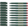 Faber-Castell Fibre Pen, Fine-Pen 1511, 0.4 mm, red, 10 Stifte