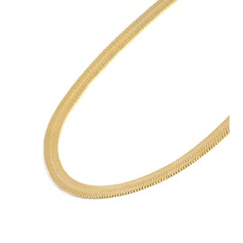 Jewelry Atelier - Collar de cadena de oro macizo de 14 quilates con relleno de espina de arenque/serpiente para mujeres y hombres con diferentes tamaños (3,2 mm o 4,0 mm), 40.64 cm, Oro, Sin piedra