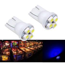 PA LED 25PCS #555 T10 4SMD LED Pinball Machine Light Bulb Blue-6.3V