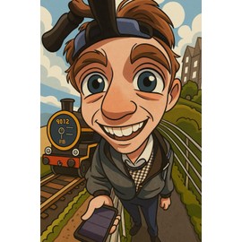 TRAIN GUY ENTHUSIAST Francis Bourgeois inspired notebook trainspotter basher bashing social media legend