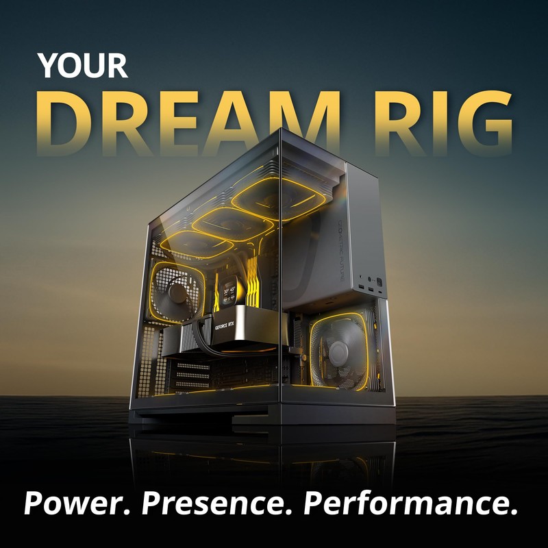 Geometric Future M5 Tempered Glass Mid Tower, E-ATX/ATX Gaming Case,