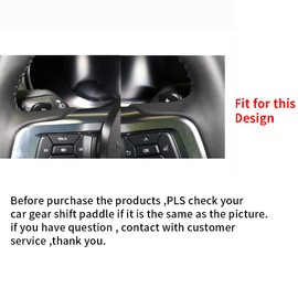 HIBEYO Replacement Steering Wheel Paddle Shifter Extension for Mustang 2015 2016 2017 Real Carbon Fiber Extended Edition Automotive Interior Accessories-Carbon Red