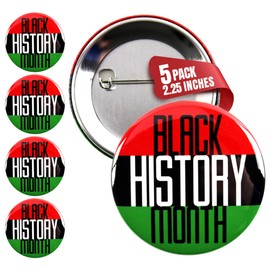 Black History Month Pinback Buttons – Celebrate African American Heritage, Culture & Pride – Stylish Accessories for Schools, Events, and Community Gatherings – 2.25 Inch (100-Pack)