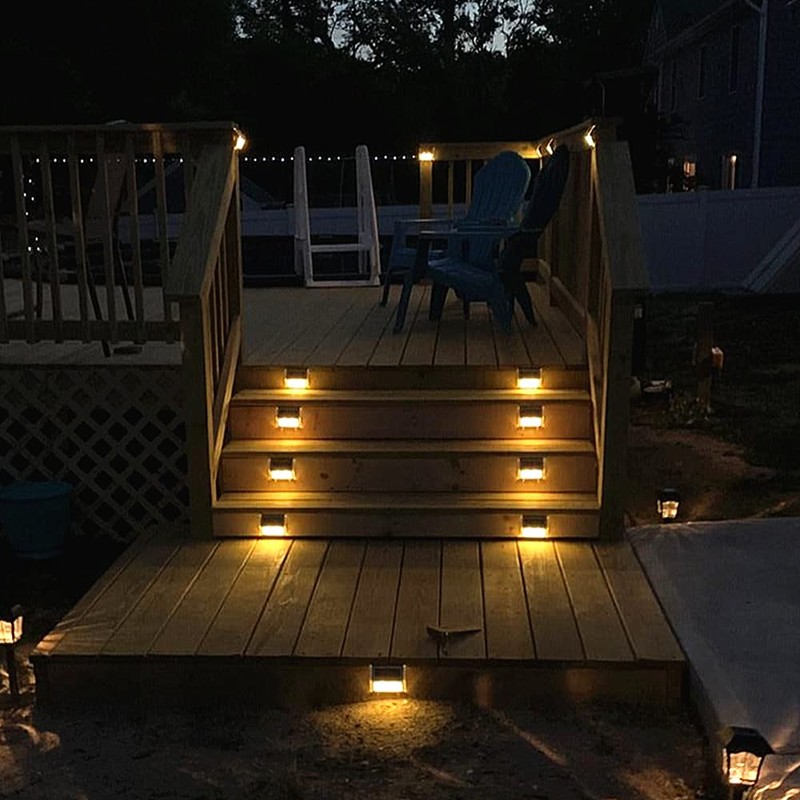 Solar Lights for Steps Deck Solar Stair Light Outdoor Waterproof