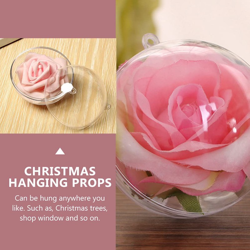 Christmas Empty Clear Balls Pendant: 15pcs Transparent Fillable Ball Xmas