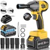 Muylux 4.0Ah Battery Cordless Impact Wrench, Brushless 1/2 Impact Gun,
