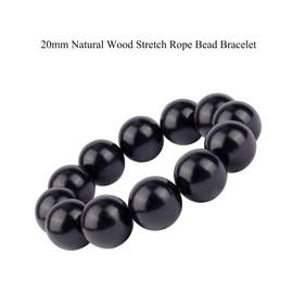 anzhongli Bead Bracelet for Men Prayer Bead Bracelet Wood Beaded Bracelet (20mm 12 Beads Ebony)