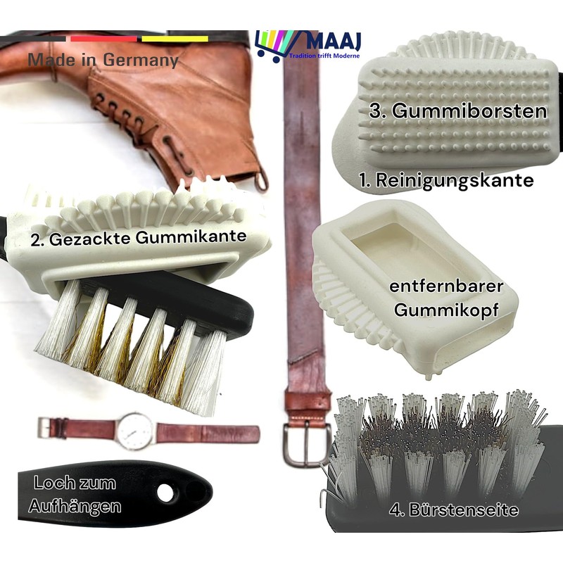 8-Piece XL Shoe Cleaning Set Application Brush + Polishing Brush