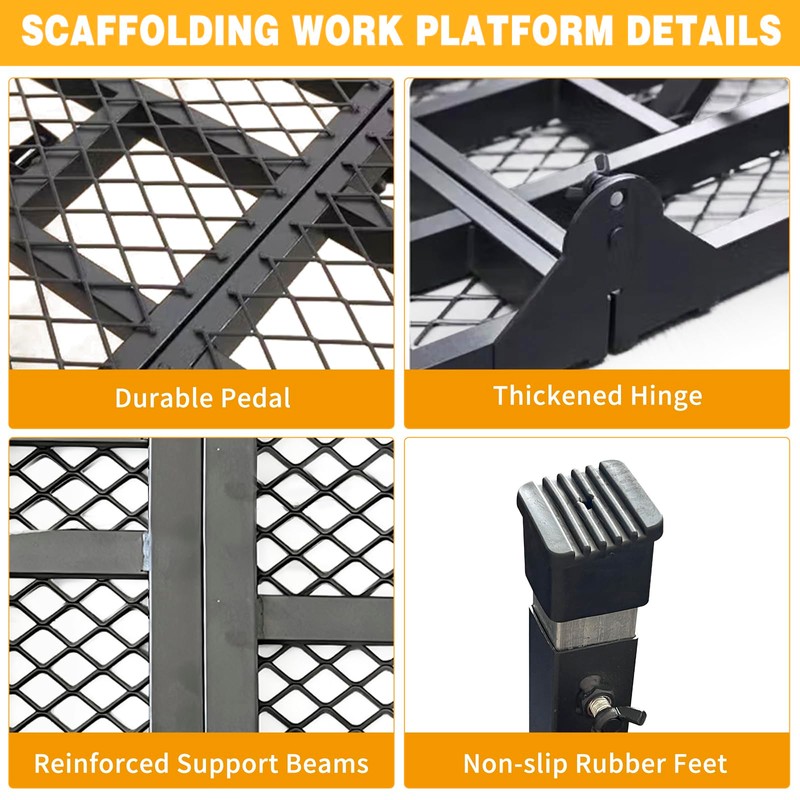 Scaffolding Work Platform, 29.9" to 47.2" Height Adjustable Work Platform,