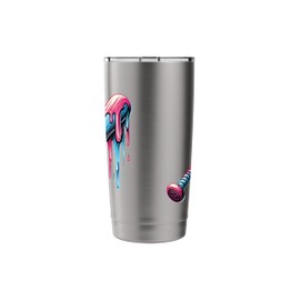 Baseball Bat Sprinkles Drip Ice Cream Baseball Home Plate Stainless Steel Insulated Tumbler