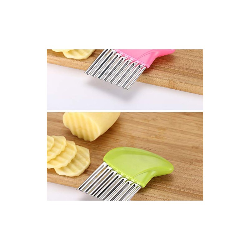 Crinkle-Cutter Stainless-Steel Blade-Wavy for Veggies-Salad-Chopper Knife 2PCS