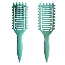 Curly Hair Brush, 2024 Newest Brush Less Pulling Styling Brush for Men and Women, Curl Brush,Boar Bristle Hair Brush Styling Brush for Detangling (Green03)