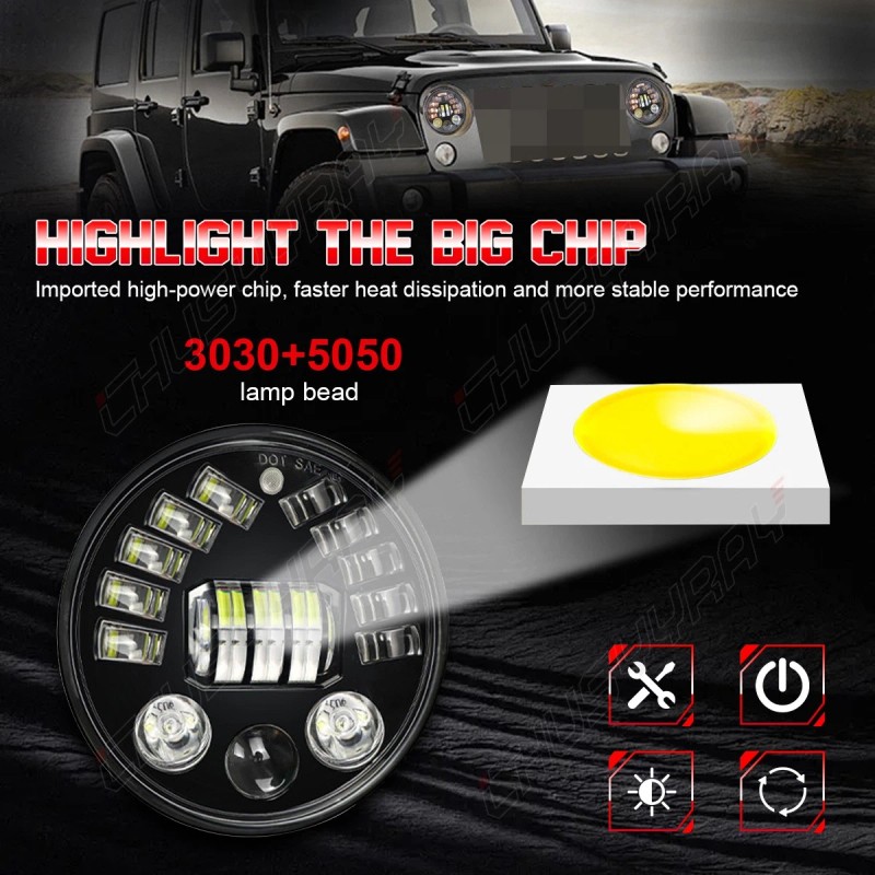 CHUSYYRAY Upgrade DOT Approved LED Headlights Turn for Mack CV713