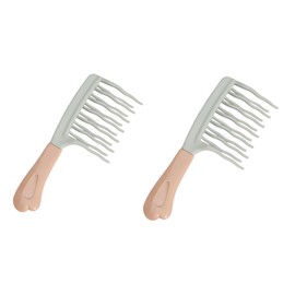Wide Tooth Comb for Curly, Detangling Hair Brush with Double-layer Wavy Tooth Design and Ergonomic Handle for Long/Thick Dry/Wet Hair for Women/Girl without Straighten the Curl HairStylegreen 2pcs