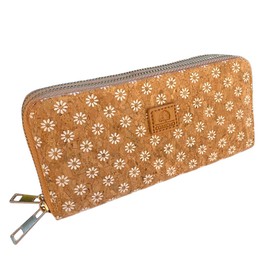 Eco Friendly Multifunctional Cork Purse for Women Large Capacity with 2 Zipper Closures with Different Compartments Vintage Quality Fashion Cork Brown, Cork brown, Vintage