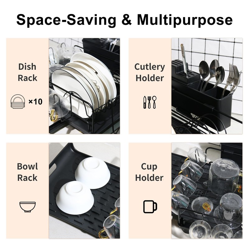 ifory Large Dish Drying Rack, Dish Rack for Kitchen Counter,