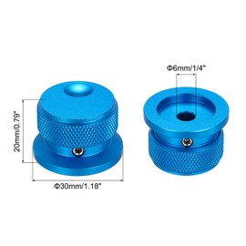 MECCANIXITY 1 Pcs Aluminium Potentiometer Knobs, 1/4" (6mm) Universal Volume Tone Control Knobs with Oval Groove Indicator for Guitar, 4/5" Blue(30x20mm)