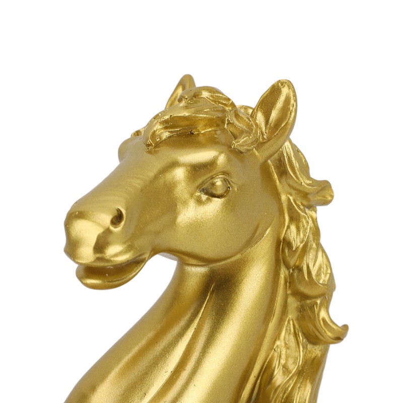Horse Statue Gold Synthesized Resin Unique Horse Art Figurine for