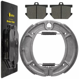 Caltric Front Brake Pads & Rear Brake Shoes for Yamaha Sr500 1980 1981