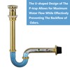 Heixutas Brass P Trap with Bathroom Sink Stopper : 1-1/4