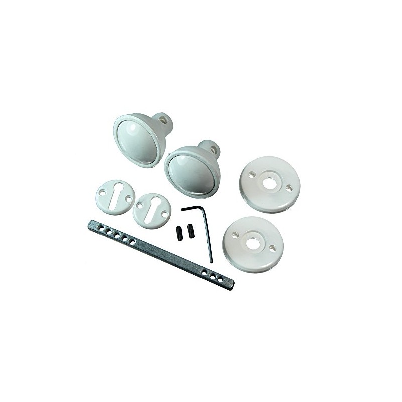 One Stop DIY White Plastic Door Knob Set with Fixings