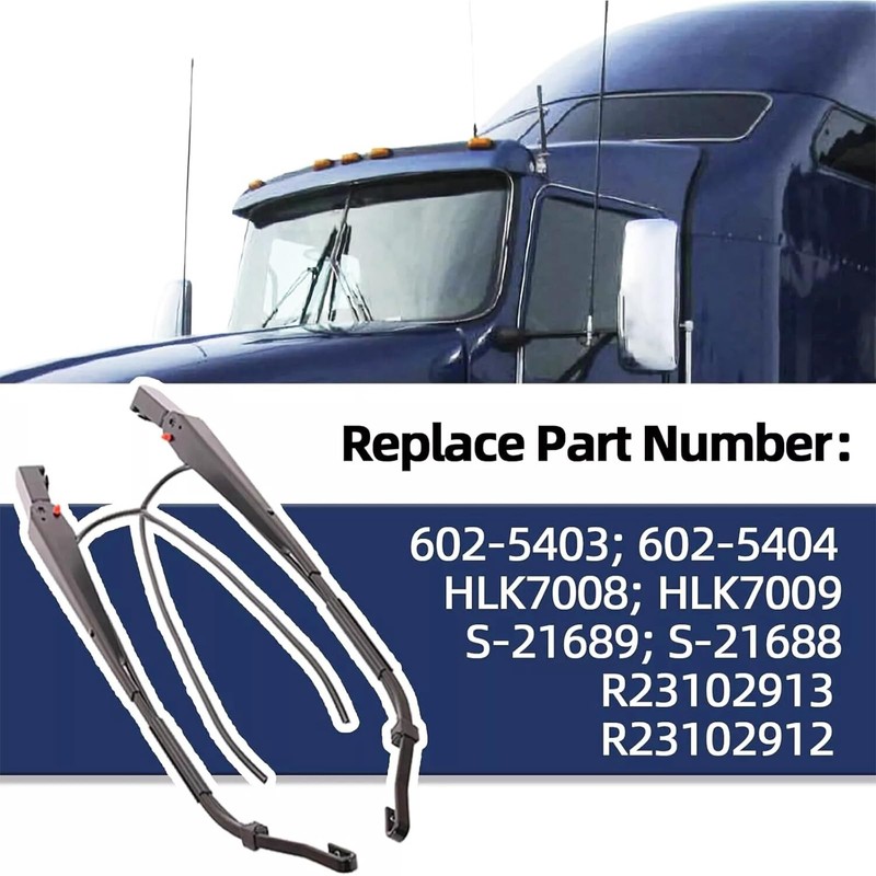 2-Pcs Front Windshield Wiper Arm Pair Kit Compatible with Kenworth