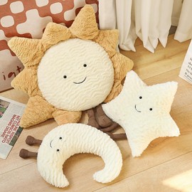 Sun Plush Pillow |Home Decor Soft Cushion |15inch Creative Sun and Star Moon Shape Plush Toys|for Children's Room Decoration or Birthday Gifts for Children and Girls (Star)