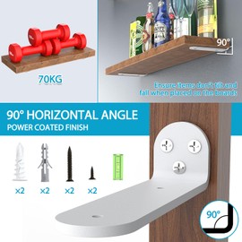 WELDUN 2 Pack Floating Shelf Brackets 15 cm, Heavy Duty Metal L Brackets for Shelves Support Wall Hanging, White